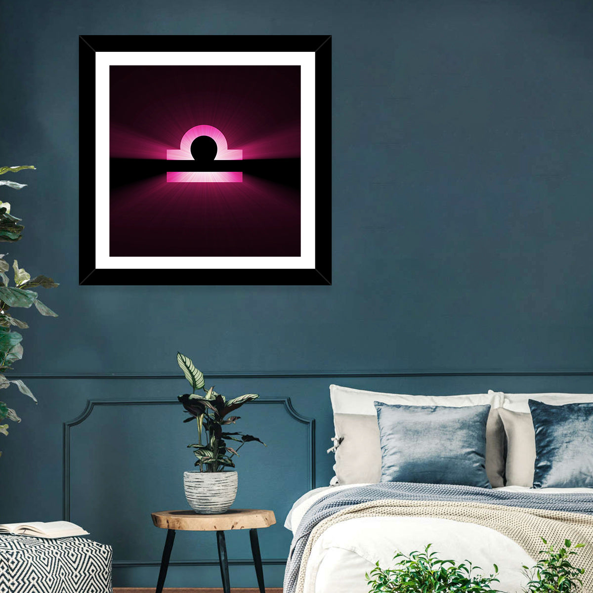Libra Symbol Neon Glow Wall Art