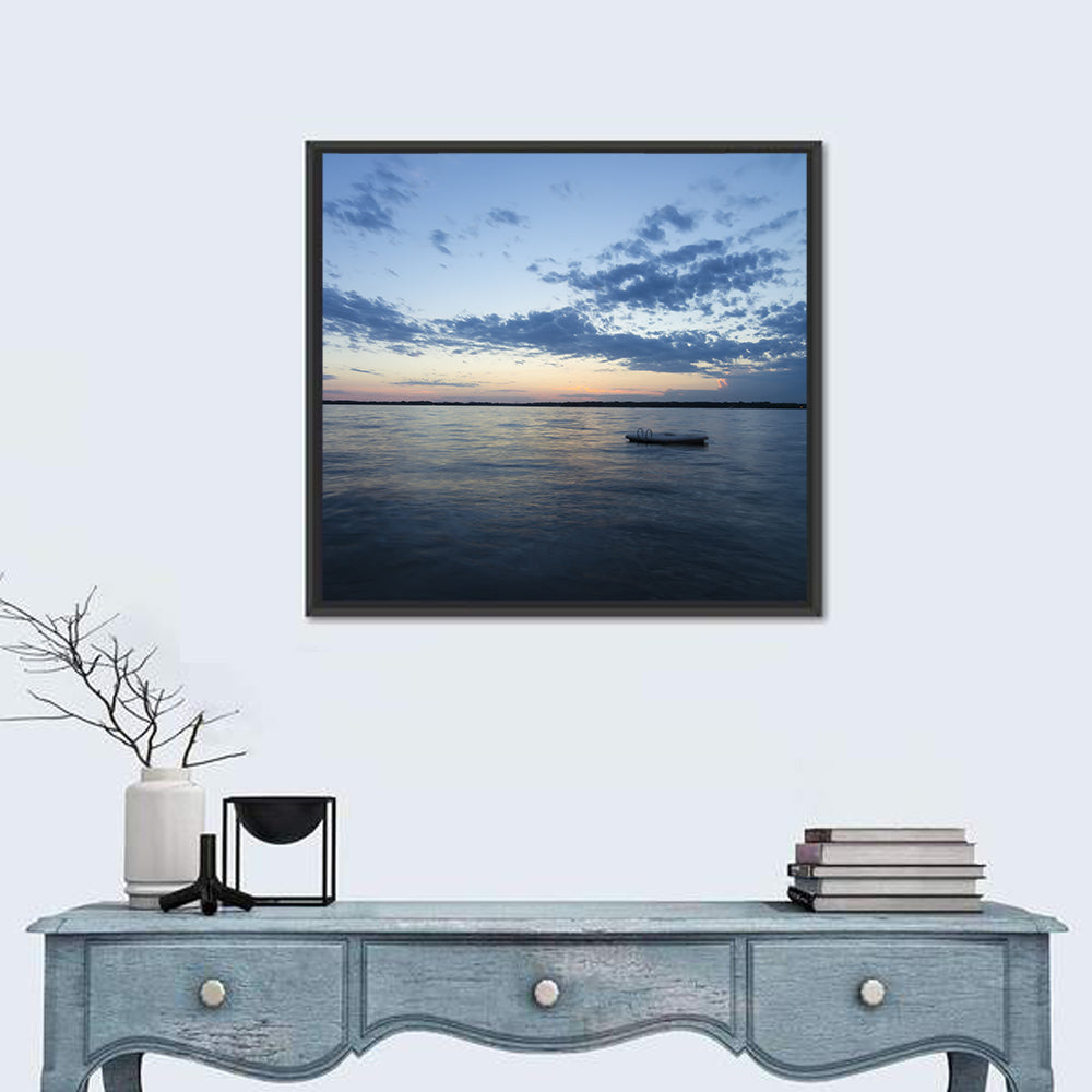 Lake Okoboji at Twilight Wall Art in a room, square