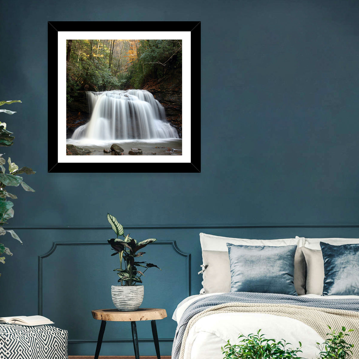 Holly River Autumn Waterfall Wall Art