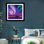 Violet Aurora Over Island Lake Wall Art