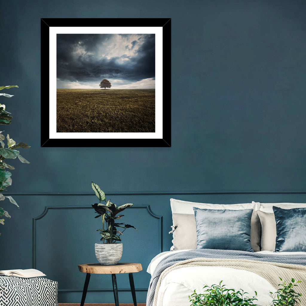 Lone Tree Under Storm Clouds Wall Art