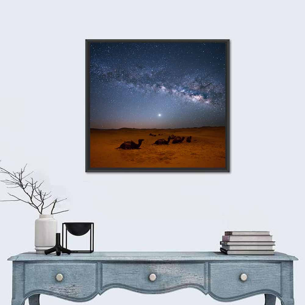 Sahara Night Sky with Camels Wall Art