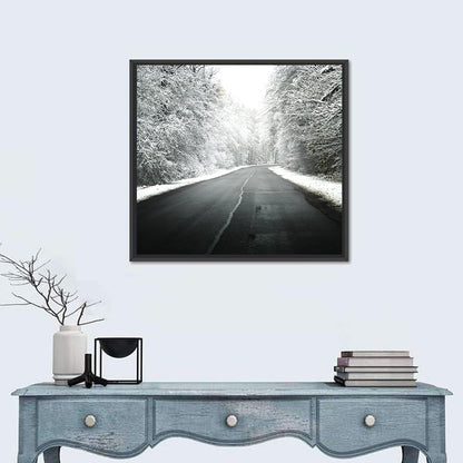 Foggy Winter Road Wall Art