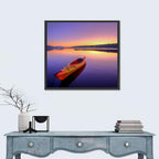 Bright Orange Kayak at Sunset Wall Art