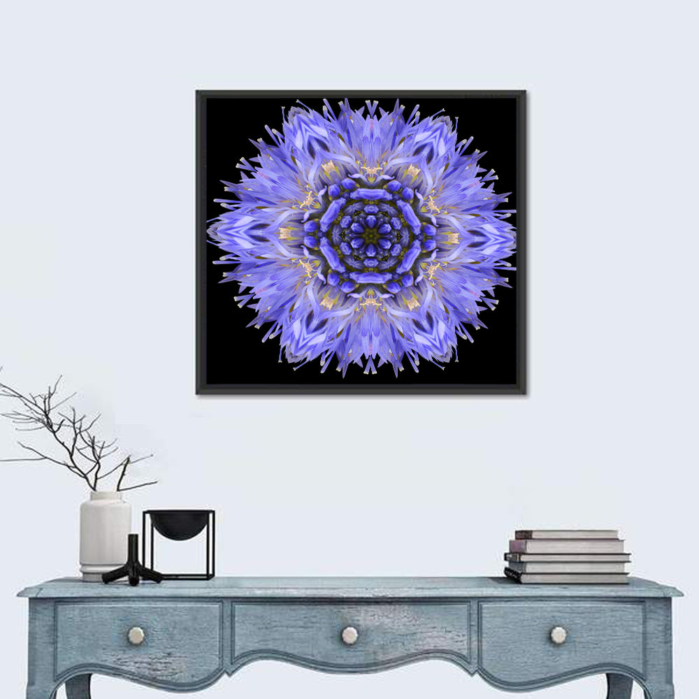Cornflower Mandala Kaleidoscope Wall Art