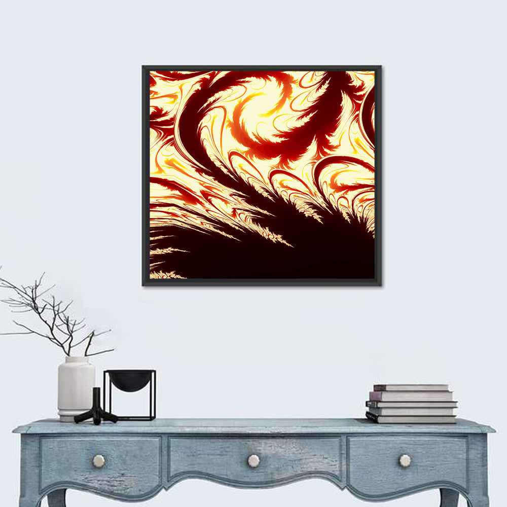 Flying Feathers in Flame Wall Art
