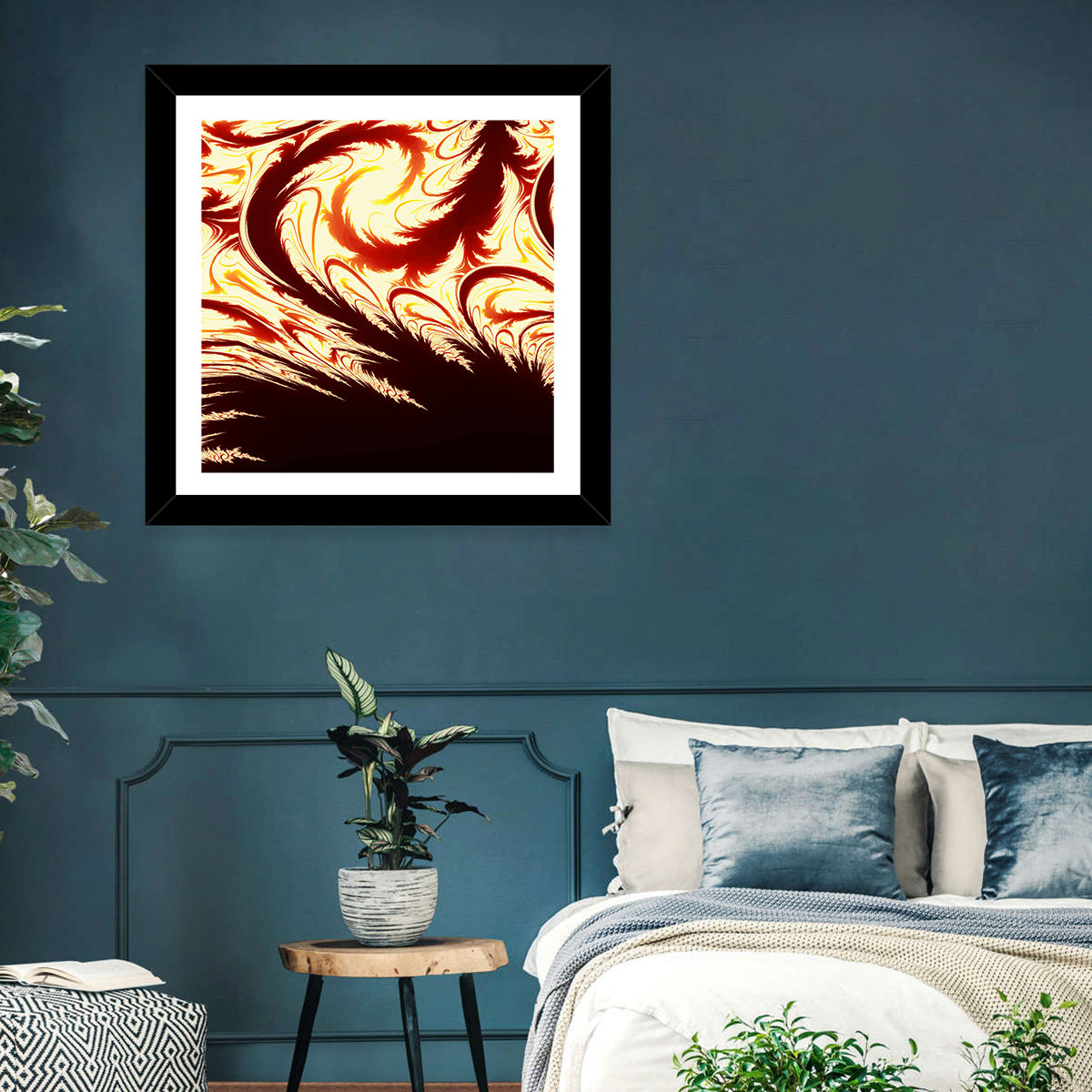 Flying Feathers in Flame Wall Art