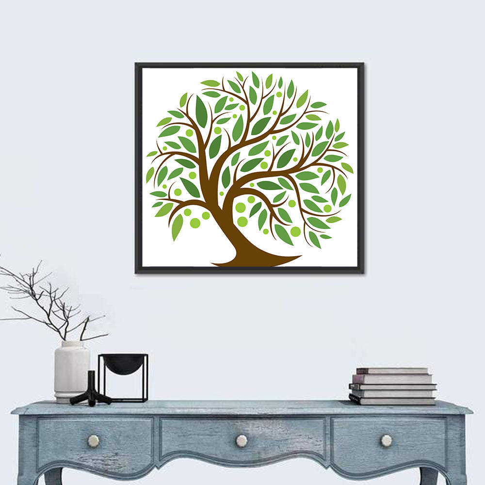 Minimalist Tree of Life Wall Art in a room, square