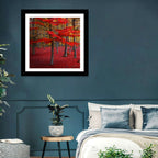 Crimson Autumn Forest Wall Art