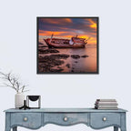 Shipwreck at Sunset Wall Art