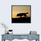 Wolf at Golden Horizon Wall Art