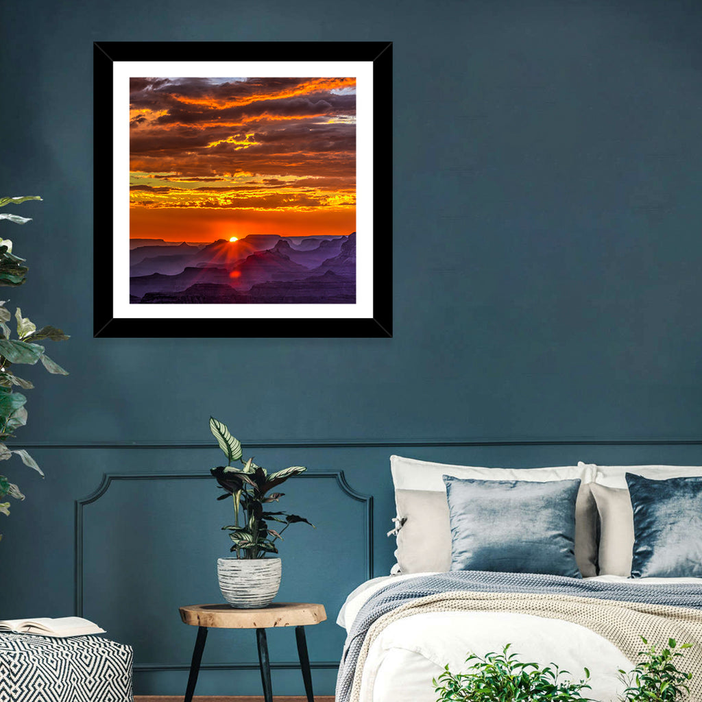 Lipan Point Sunset Sunburst Wall Art