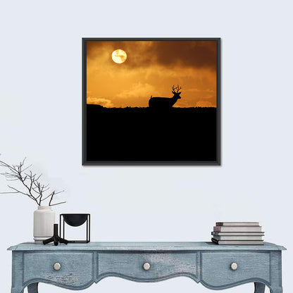 Deer at Sunset Wall Art