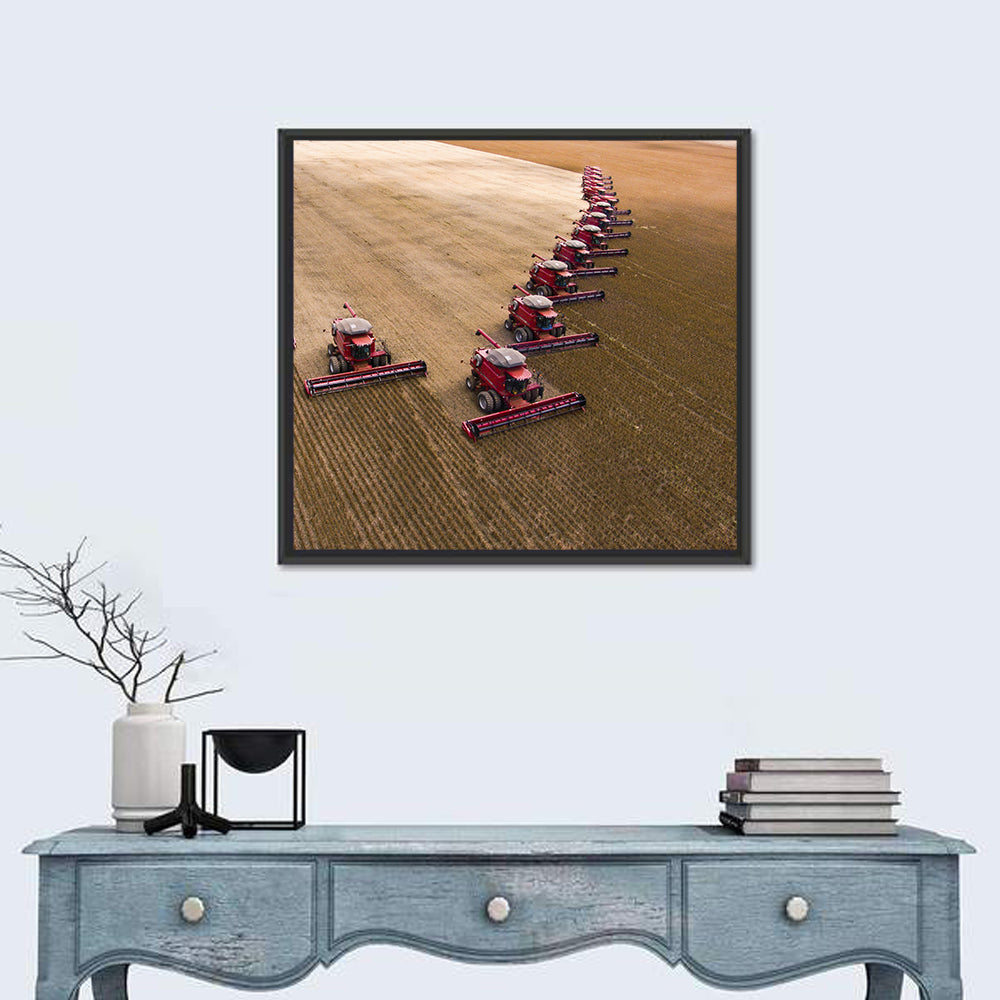 Aerial Soybean Harvest Wall Art