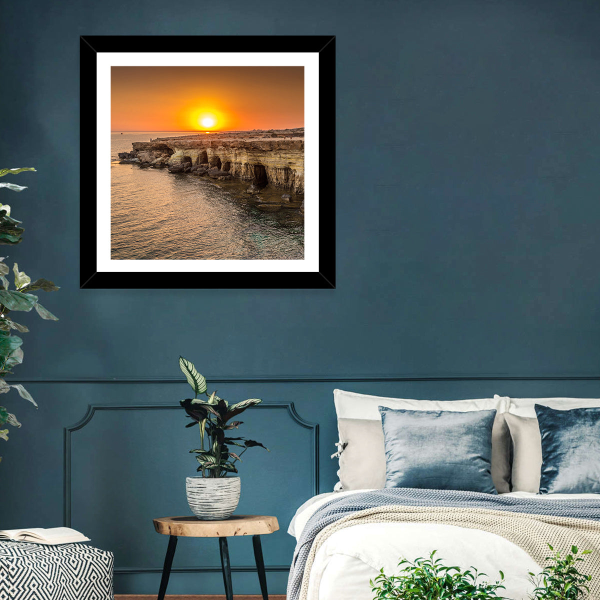 Sunset Over Sea Caves Wall Art