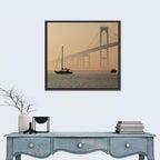 Newport Bridge in Golden Haze Wall Art