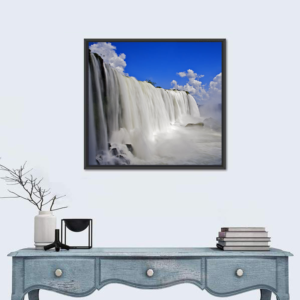 Silky Iguazu Falls, Foz Do Iguaçu Wall Art in a room, square