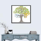 Four Seasons Apple Tree Illustration Wall Art