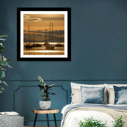 Boats at Sunrise Wall Art