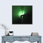 Green Glowing Yin Yang Wall Art