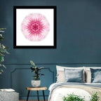 Pink Cornflower Kaleidoscope Mandala Wall Art