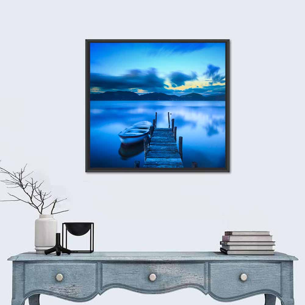 Boat and Wooden Pier Wall Art