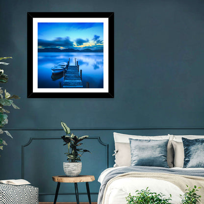 Boat & Wooden Pier Wall Art