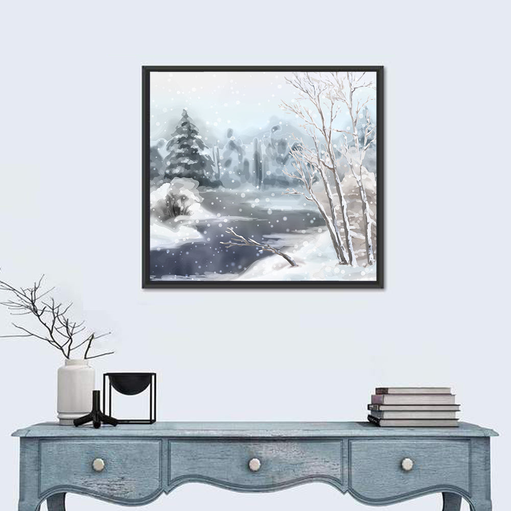 Stream in Winter Wonderland Wall Art