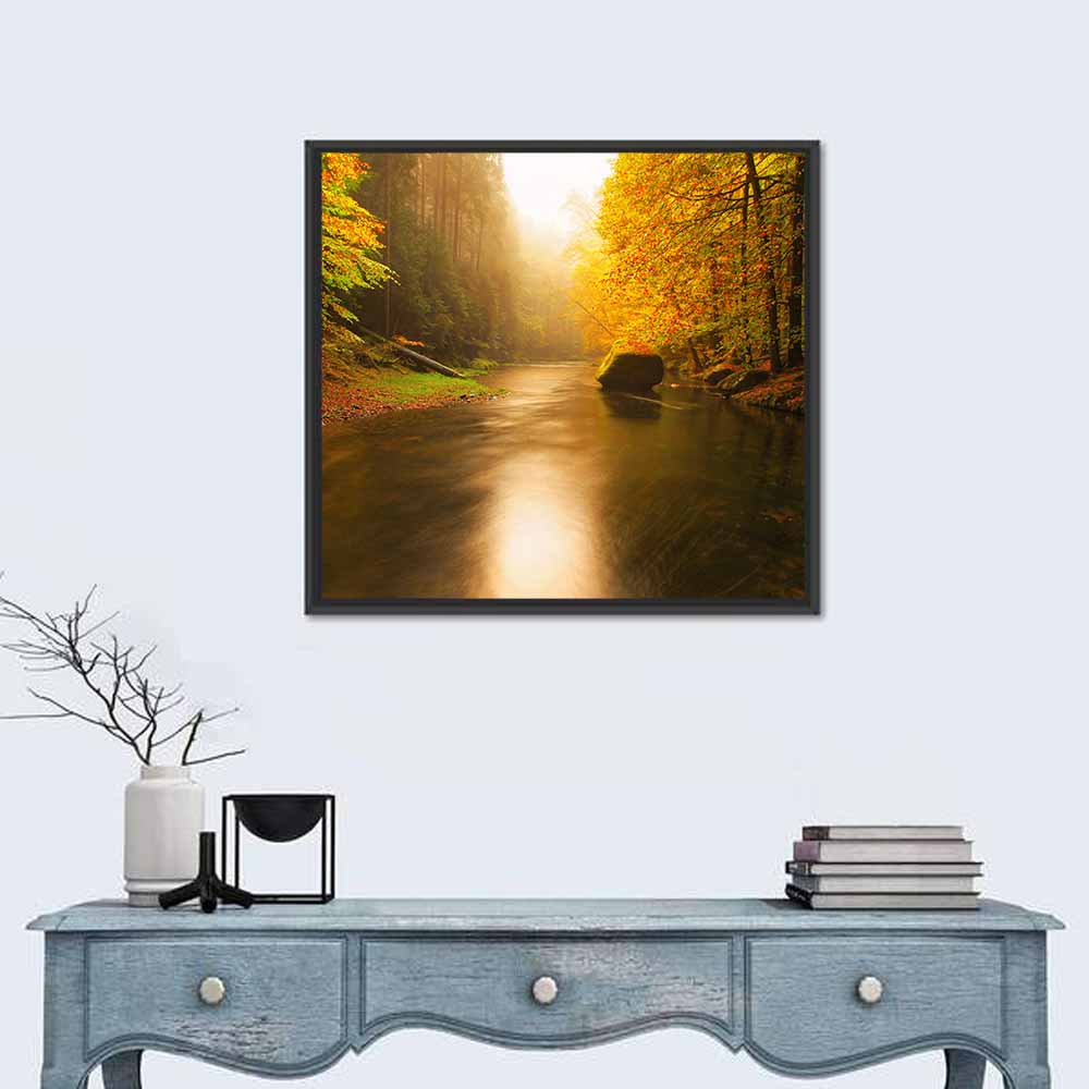 Misty Mountain River Wall Art
