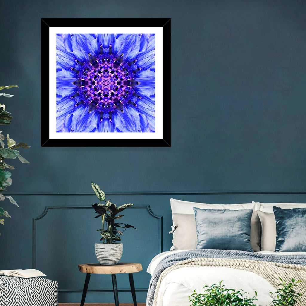 Kaleidoscopic Cornflower Mandala Wall Art