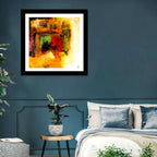 Layered Geometric Abstract in Warm Tones Wall Art