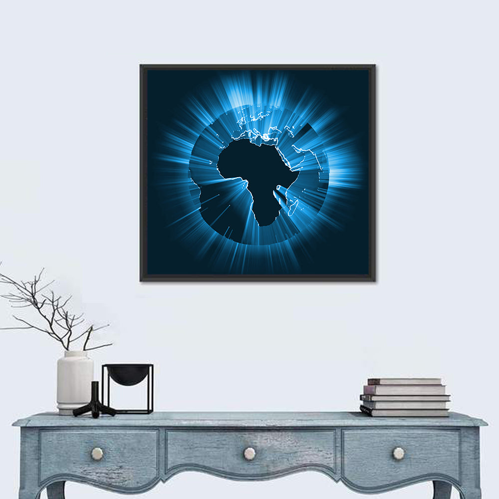 Glowing Africa Globe Wall Art