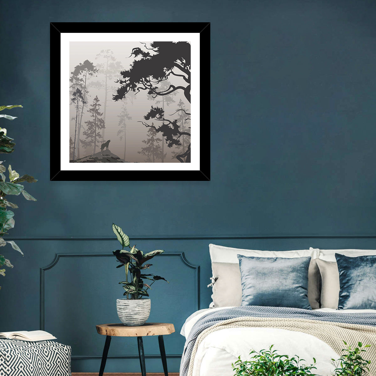 Forest & Howling Wolf Wall Art