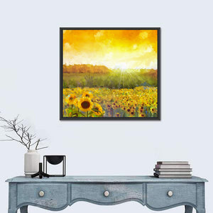 Sunflower Blossom Abstract Wall Art