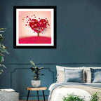 Whimsical Heart Tree Illustration Wall Art