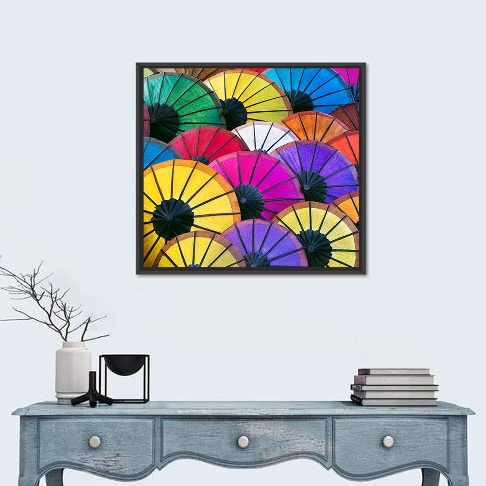 Vibrant Market Parasols Wall Art