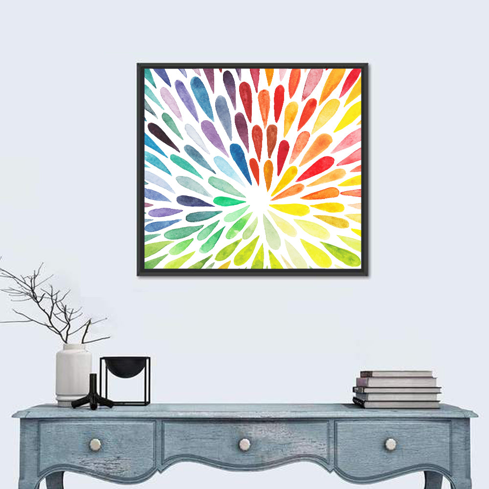 Watercolor Invasion Wall Art in a room, square