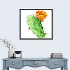 Opuntia Cactus Watercolor Wall Art