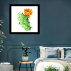 Opuntia Cactus Watercolor Wall Art
