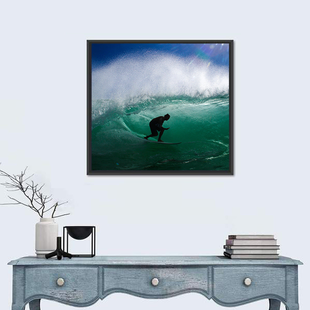 Surfer Inside Barrel Wall Art