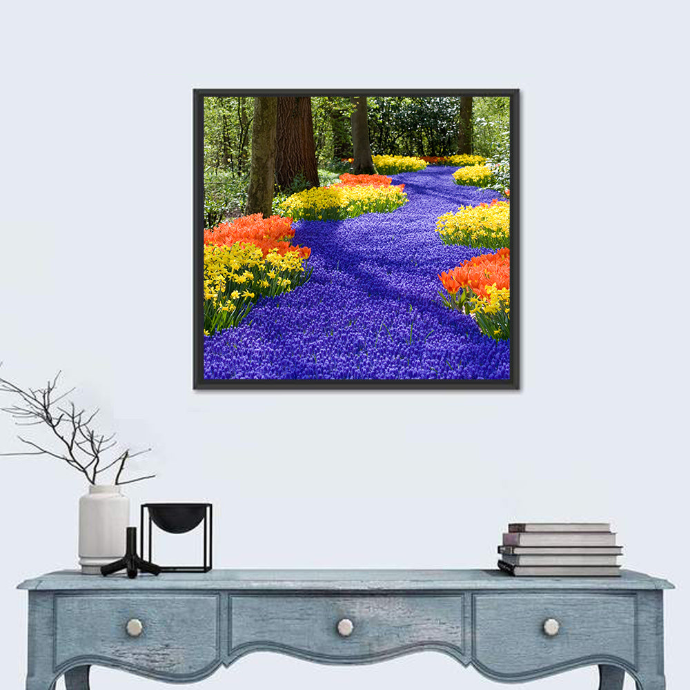Spring Garden Path Wall Art in a room, square