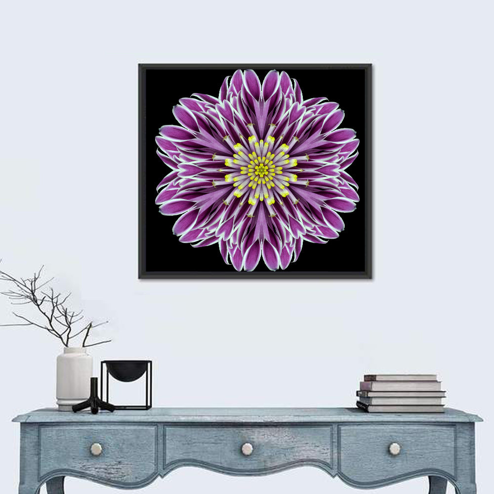 Kaleidoscopic Pink Floral Mandala Wall Art