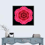 Magenta Rose Mandala Pattern Wall Art