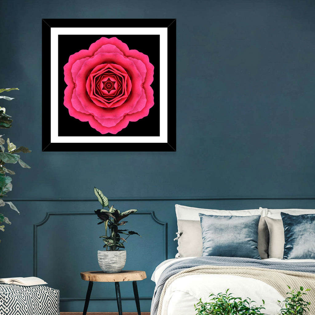 Magenta Rose Mandala Pattern Wall Art