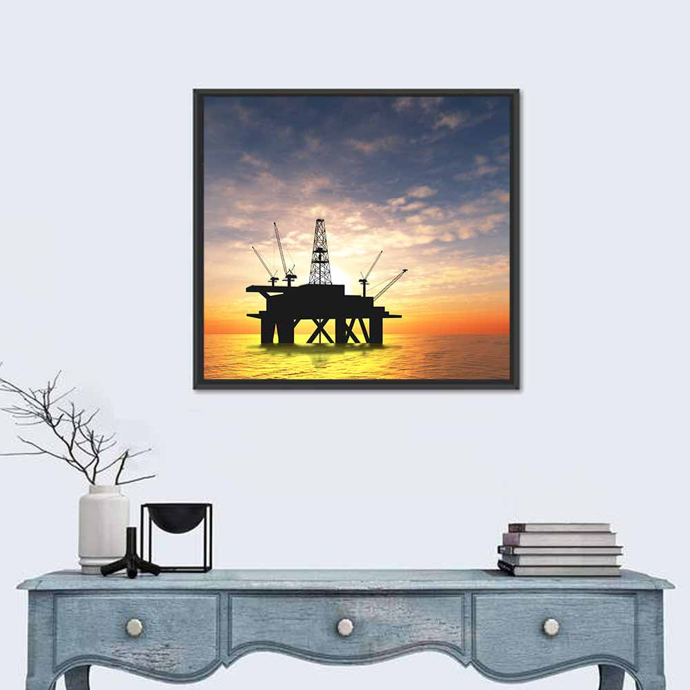 Ocean Oil Rig Wall Art