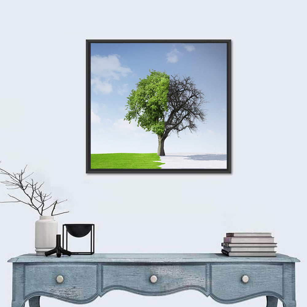 Split Seasons Tree Wall Art