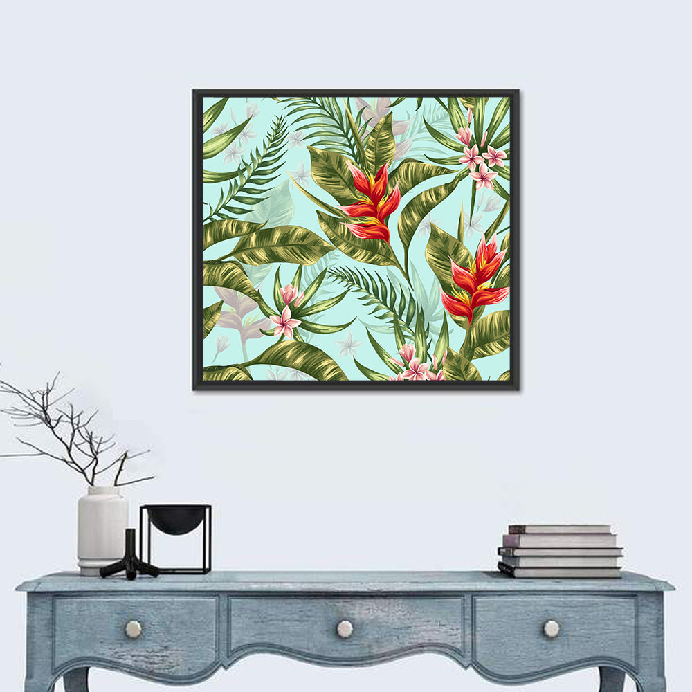 Tropical Floral Seamless Pattern Wall Art