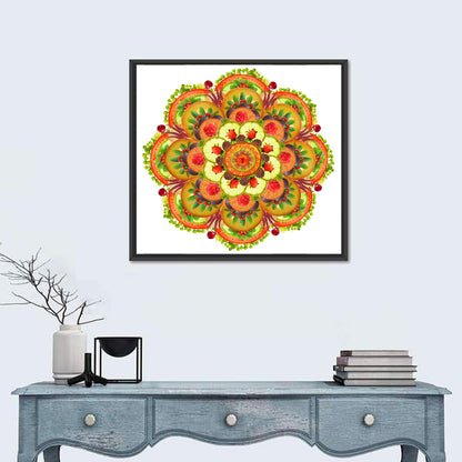 Vegetarian Mandala Pizza Wall Art