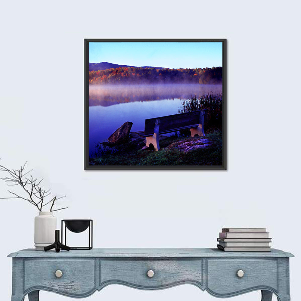 Misty Lake Sunrise Wall Art