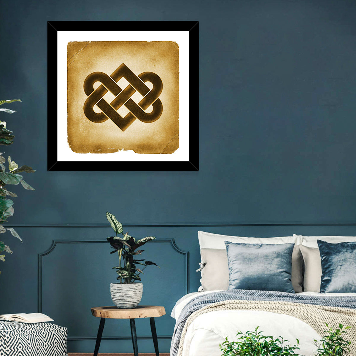 Gold Celtic Heart Knot Wall Art